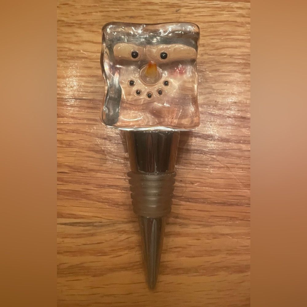 Department 56 Ice Cube Snowman Bottle/Wine Stopper Christmas Holiday Winter